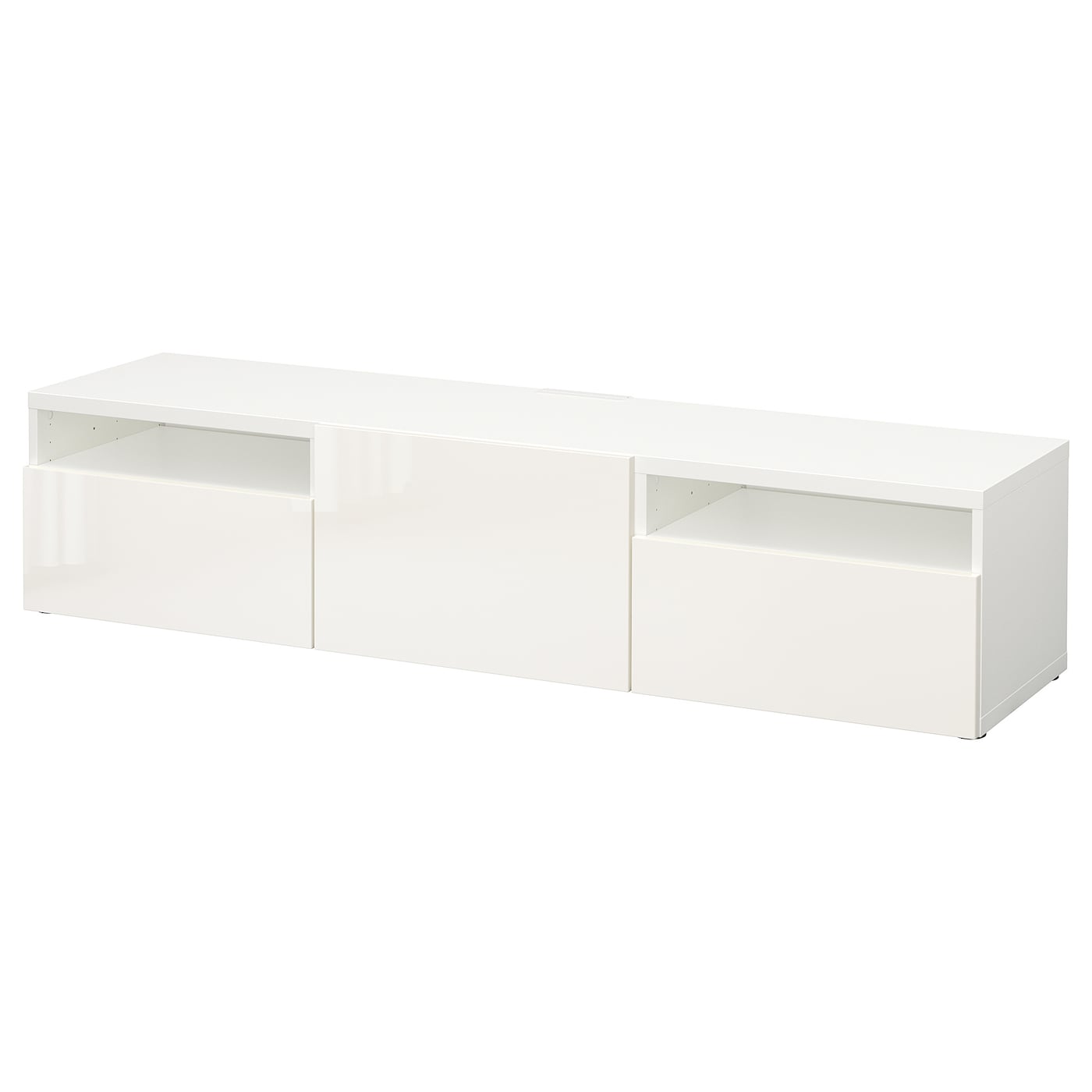 IKEA BESTÅ szafka pod TV, biały/Selsviken połysk/biel, 180x42x39 cm
