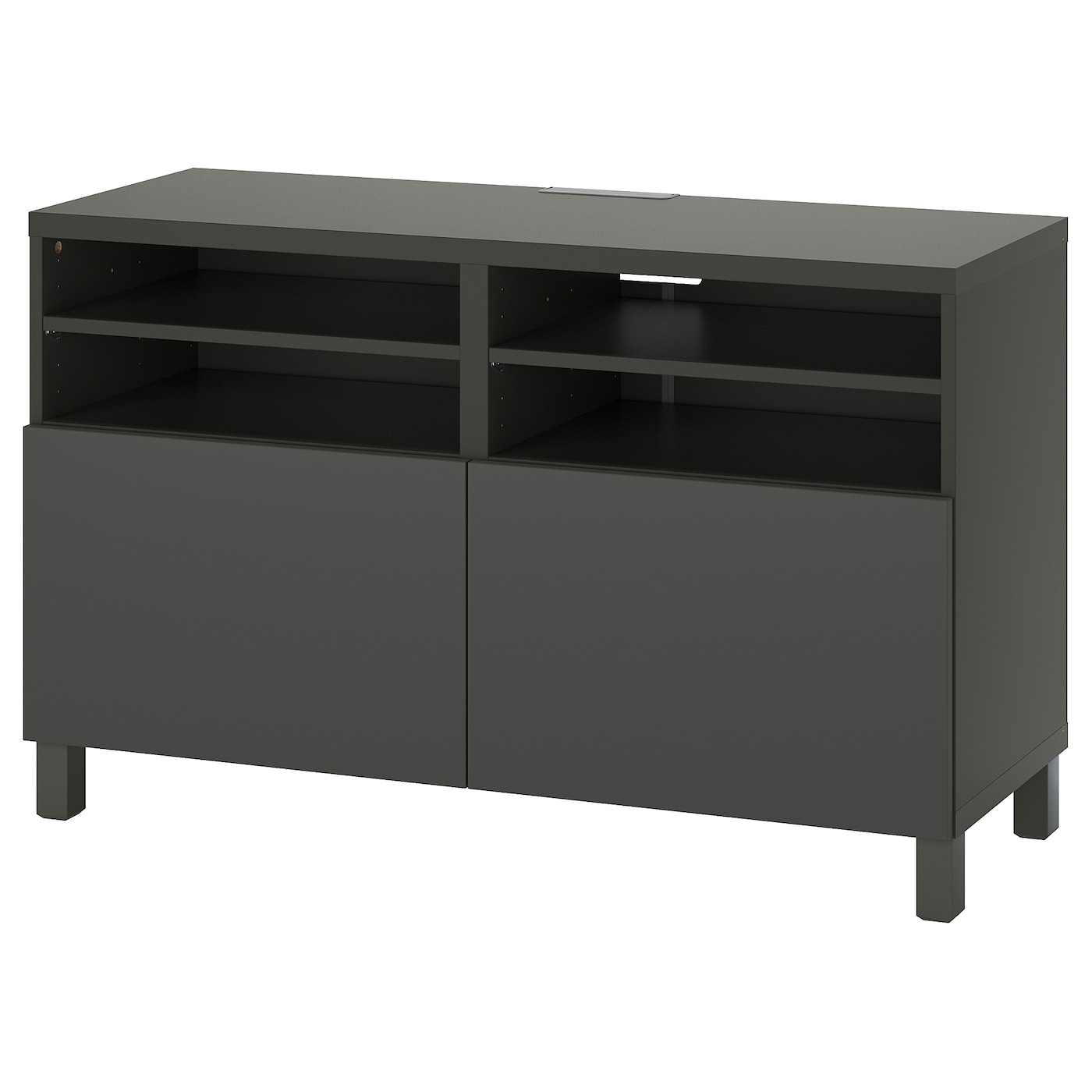 IKEA BESTÅ ława TV z drzwiami, ciemnoszary/Lappviken/Stubbarp ciemnoszary, 120x42x74 cm