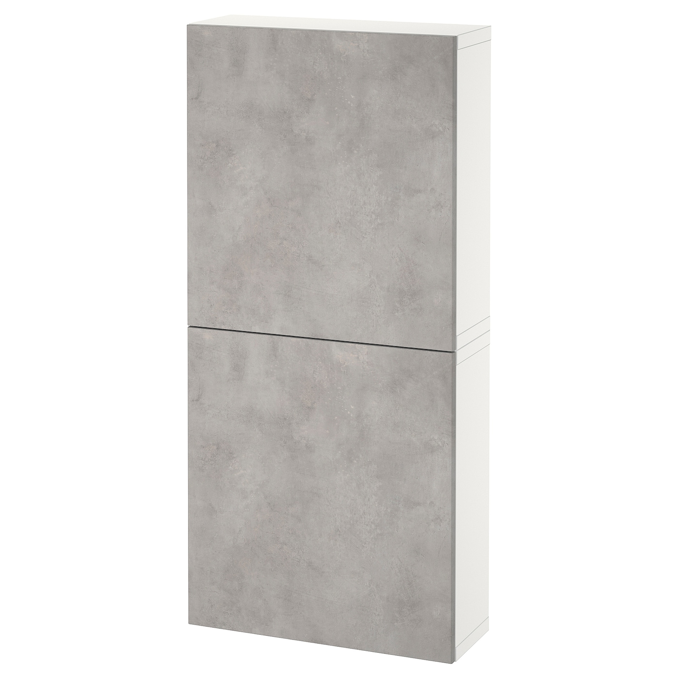 IKEA BESTÅ szafka śc/2 drzwi, biały Kallviken/jasnoszary imitacja betonu, 60x22x128 cm