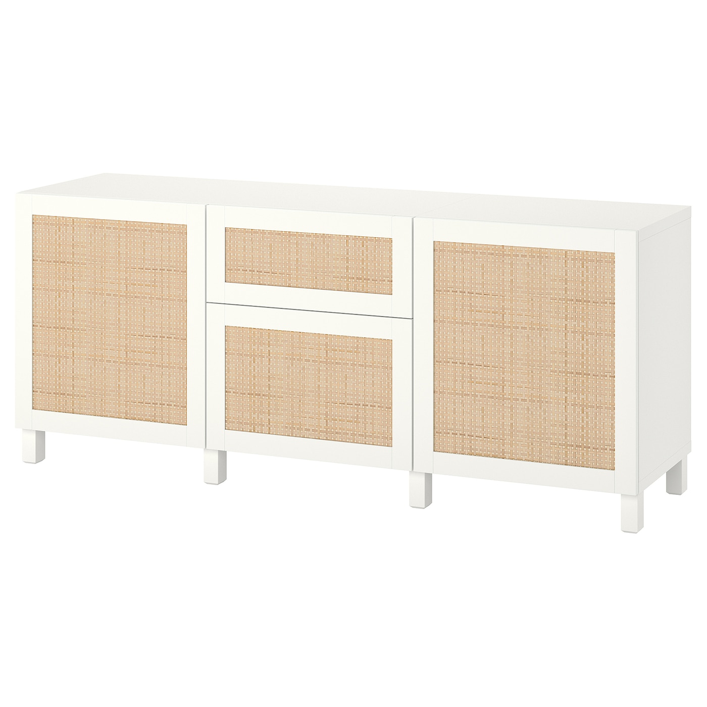 IKEA BESTÅ kombinacja z szufladami, biały Studsviken/Stubbarp/biały topola, 180x42x74 cm
