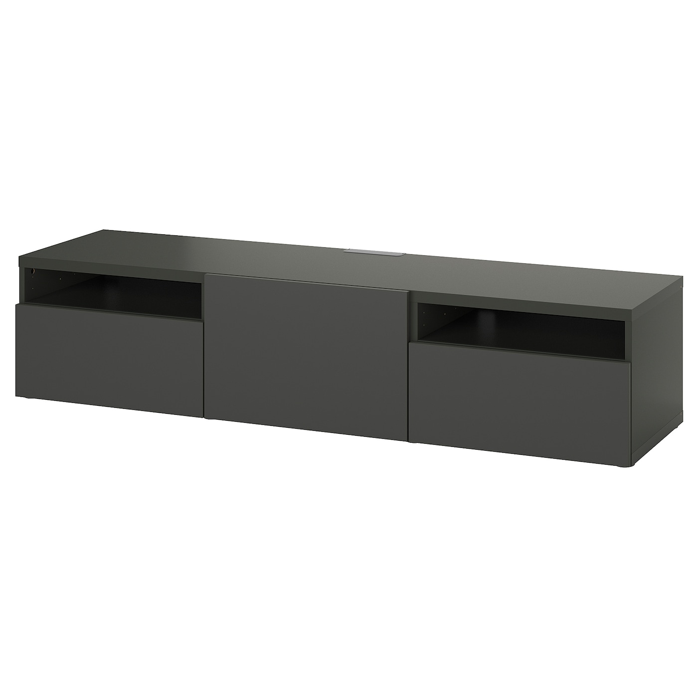 IKEA BESTÅ szafka pod TV, ciemnoszary/Lappviken ciemnoszary, 180x42x39 cm