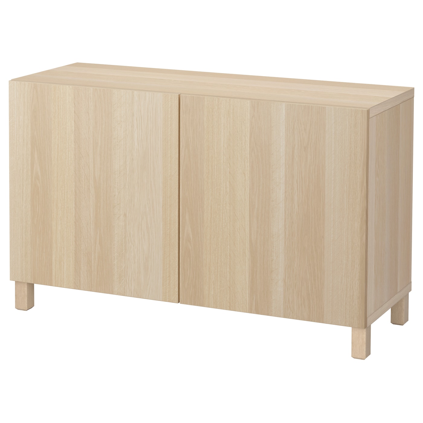 IKEA BESTÅ kombinacja z drzwiami, imitacja dębu bejcowanego na biało/Lappviken/Stubbarp imitacja dębu bejcowanego na biało, 120x42x74 cm