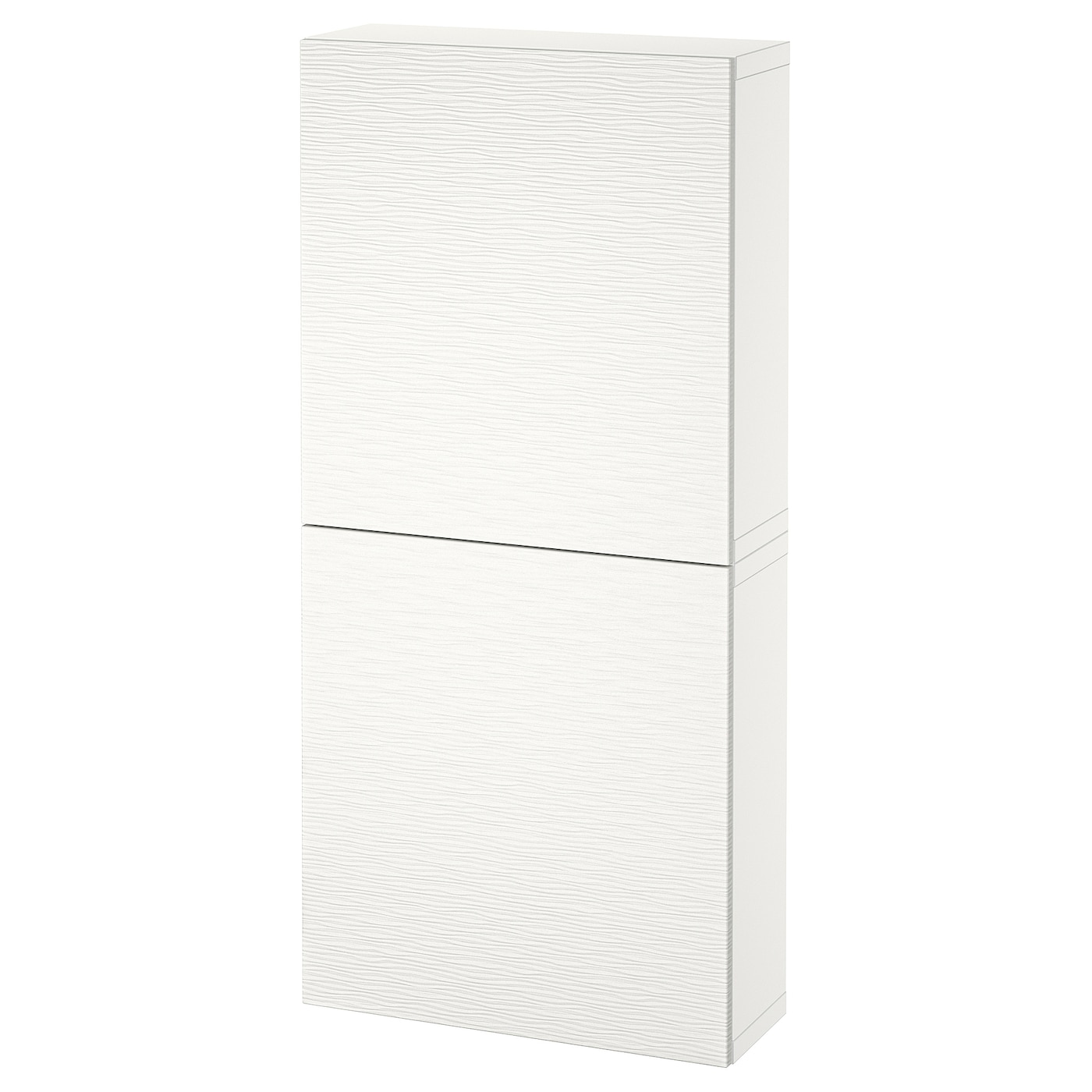 IKEA BESTÅ szafka śc/2 drzwi, biały/Laxviken biały, 60x22x128 cm