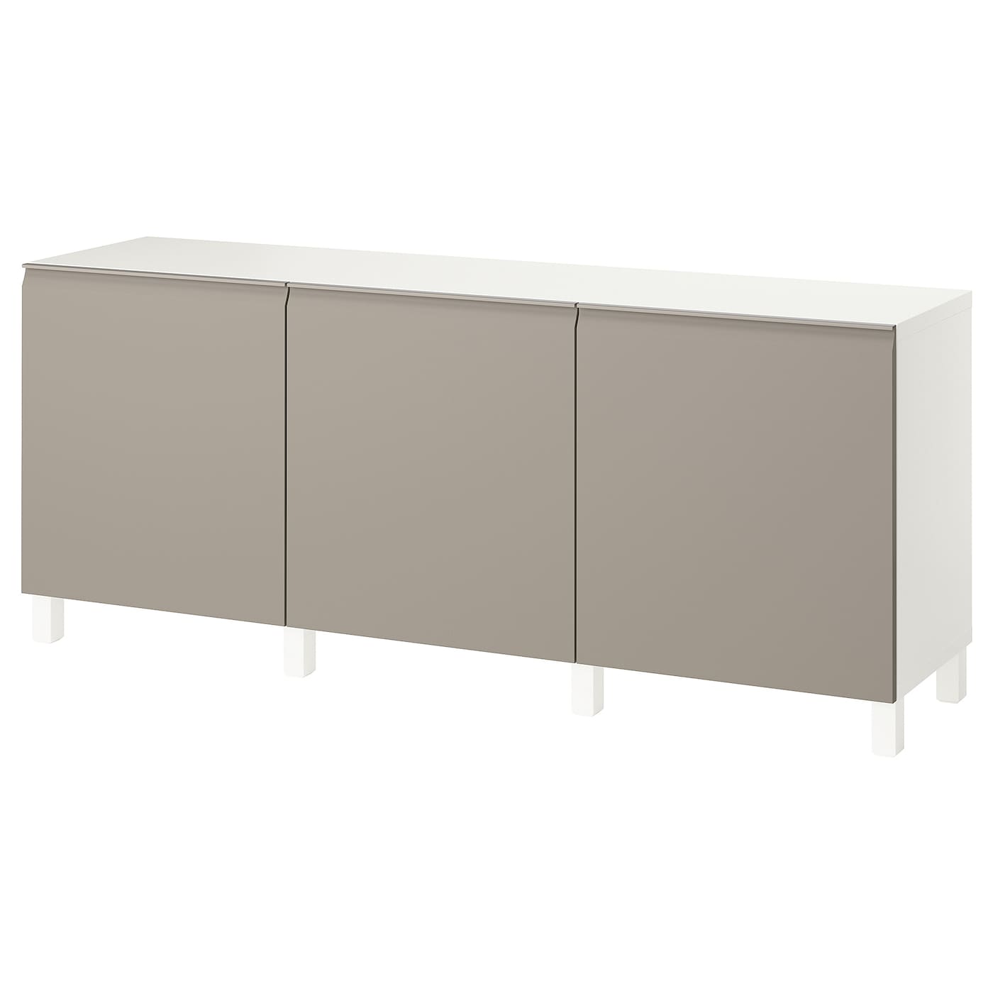IKEA BESTÅ kombinacja z drzwiami, biały/Hammarsmed/Stubbarp beżowy, 180x42x74 cm