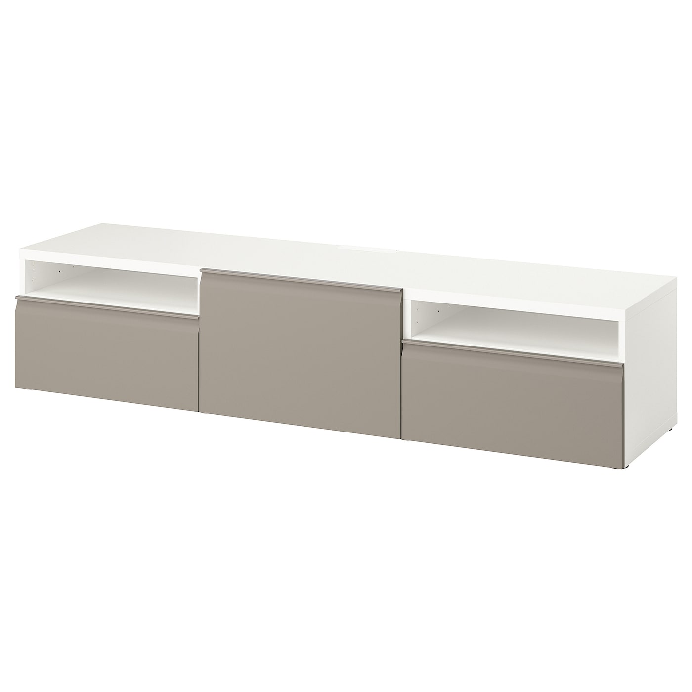 IKEA BESTÅ szafka pod TV, biały/Hammarsmed beżowy, 180x42x39 cm