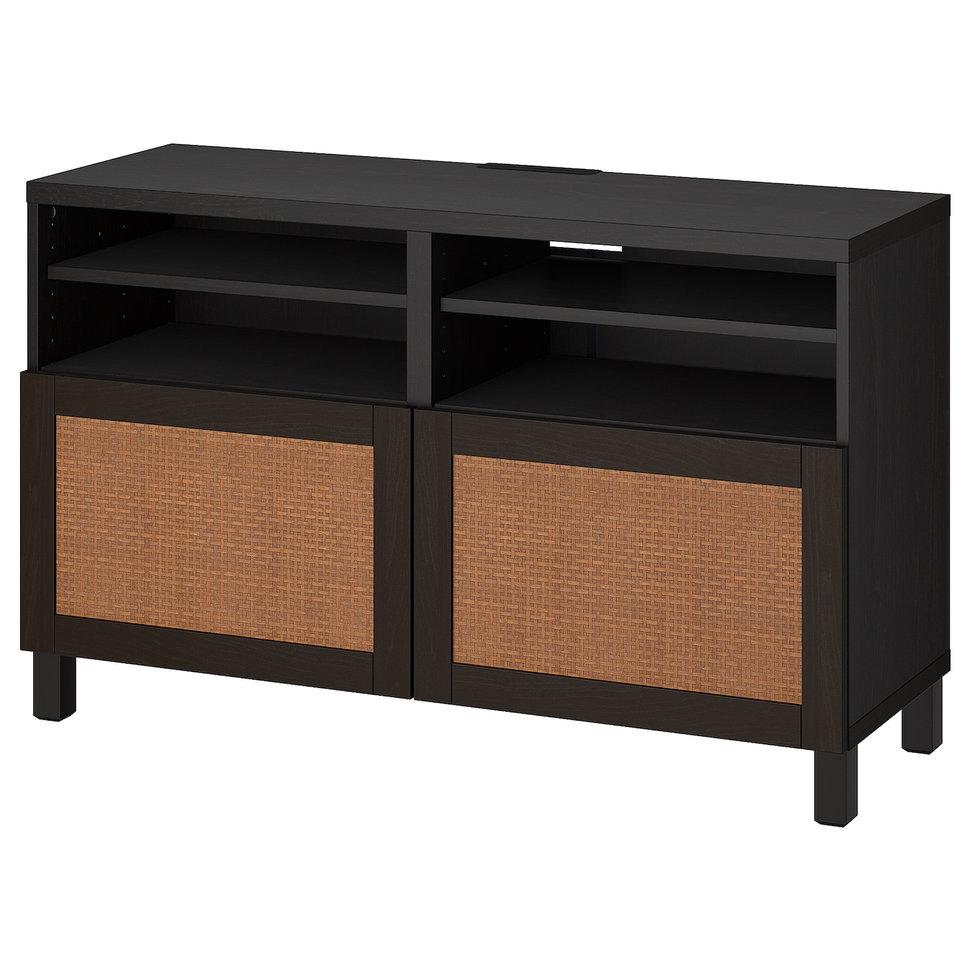 IKEA BESTÅ ława TV z drzwiami, czarnybrąz/Studsviken/Stubbarp ciemnobrązowy, 120x42x74 cm
