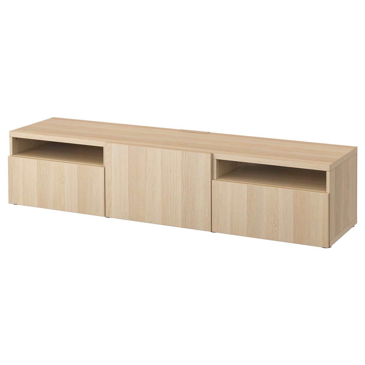 IKEA BESTÅ szafka pod TV, imitacja dębu bejcowanego na biało/Lappviken imitacja dębu bejcowanego na biało, 180x42x39 cm