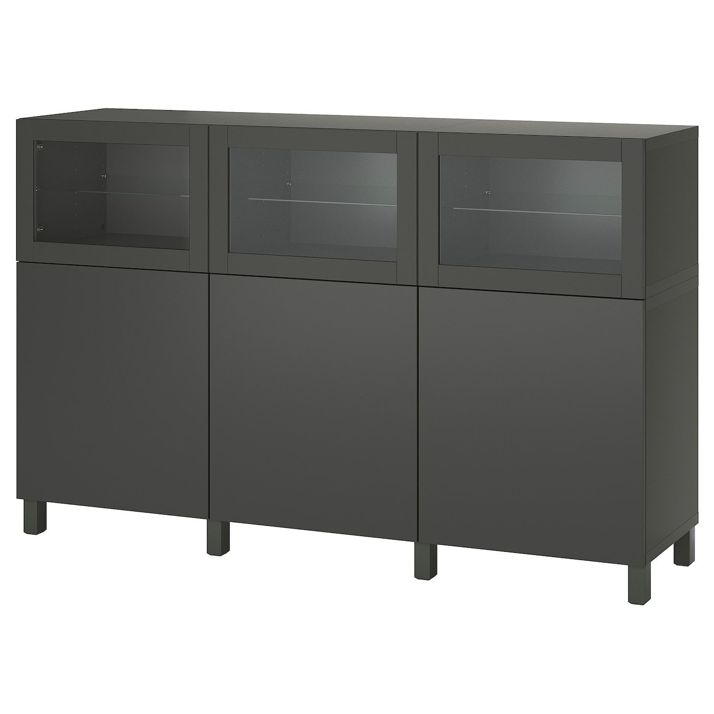 IKEA BESTÅ kombinacja z drzwiami, ciemnoszary Lappviken/Sindvik ciemnoszary, 180x42x112 cm