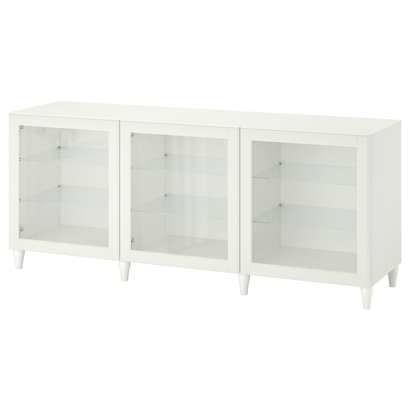 IKEA BESTÅ kombinacja z drzwiami, biały/Ostvik/Kabbarp białe szkło przezroczyste, 180x42x74 cm