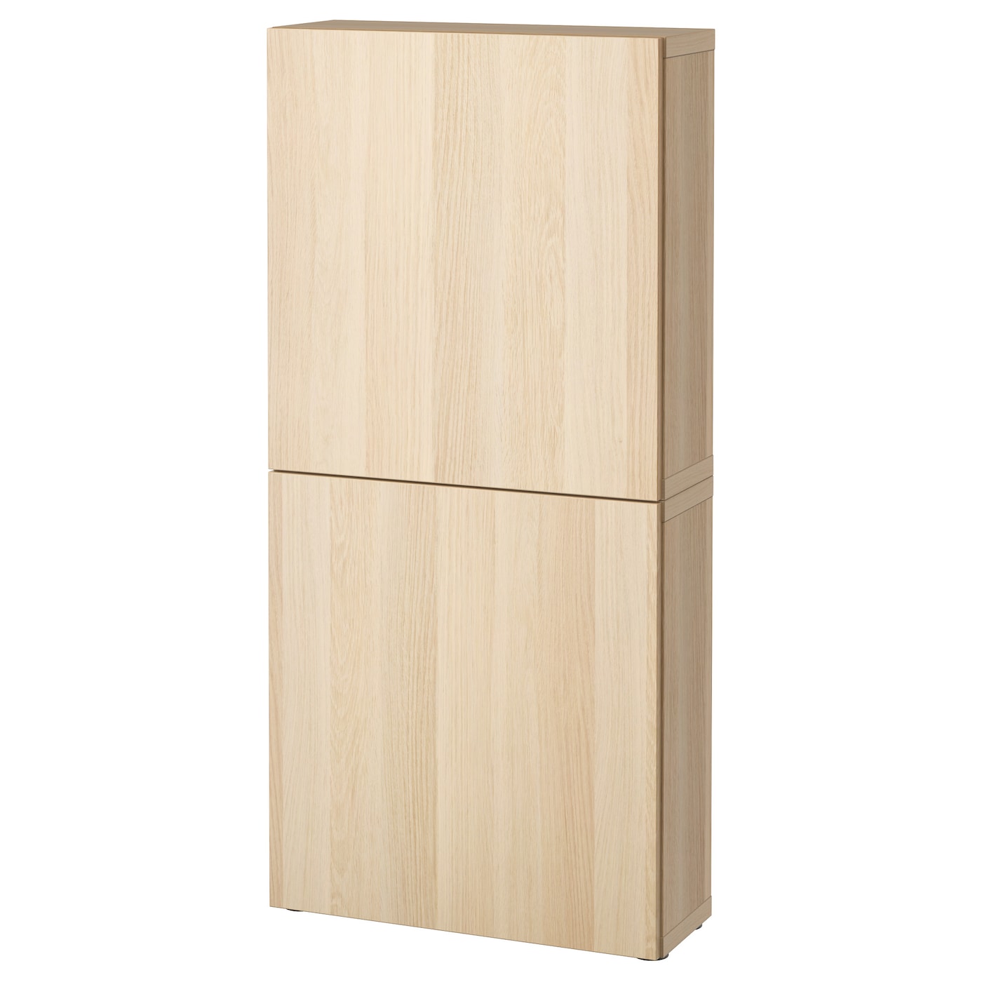 IKEA BESTÅ szafka śc/2 drzwi, imitacja dębu bejcowanego na biało/Lappviken imitacja dębu bejcowanego na biało, 60x22x128 cm