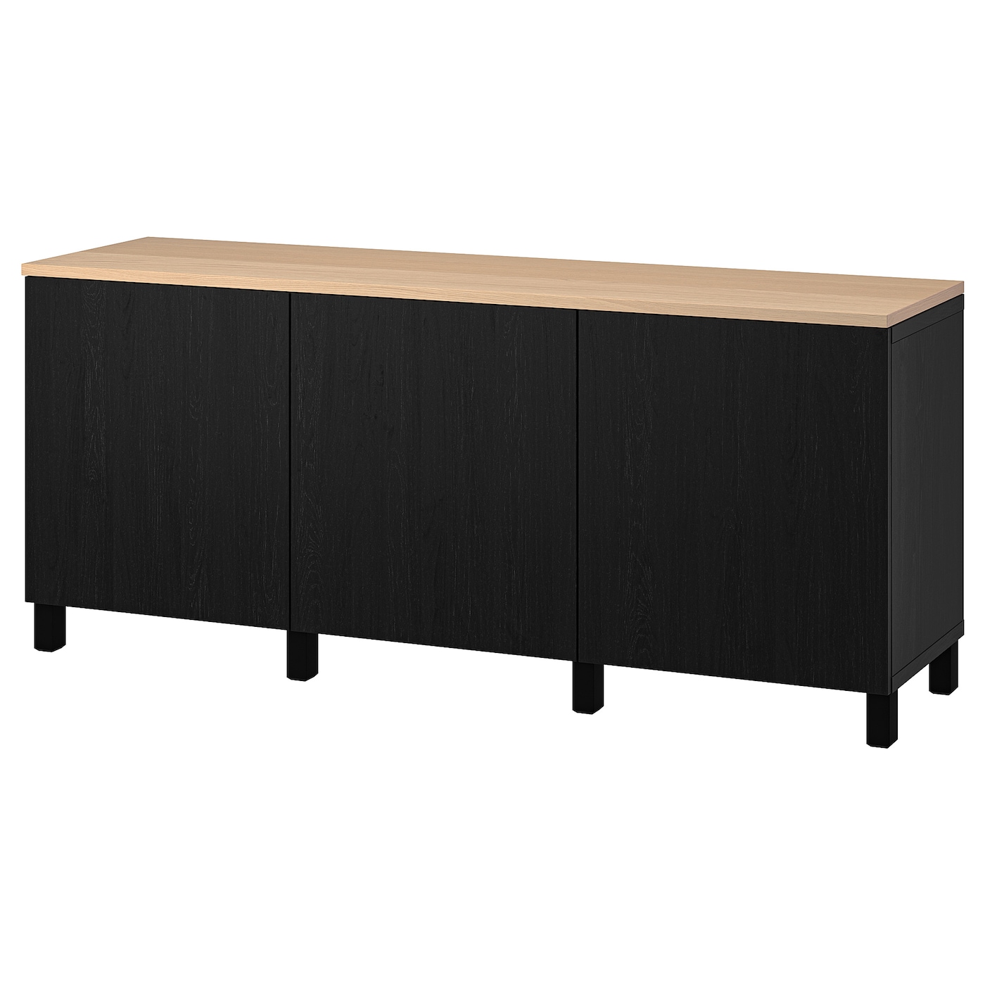 IKEA BESTÅ kombinacja z drzwiami, czarny/Lappviken/Stubbarp czarny, 180x42x76 cm