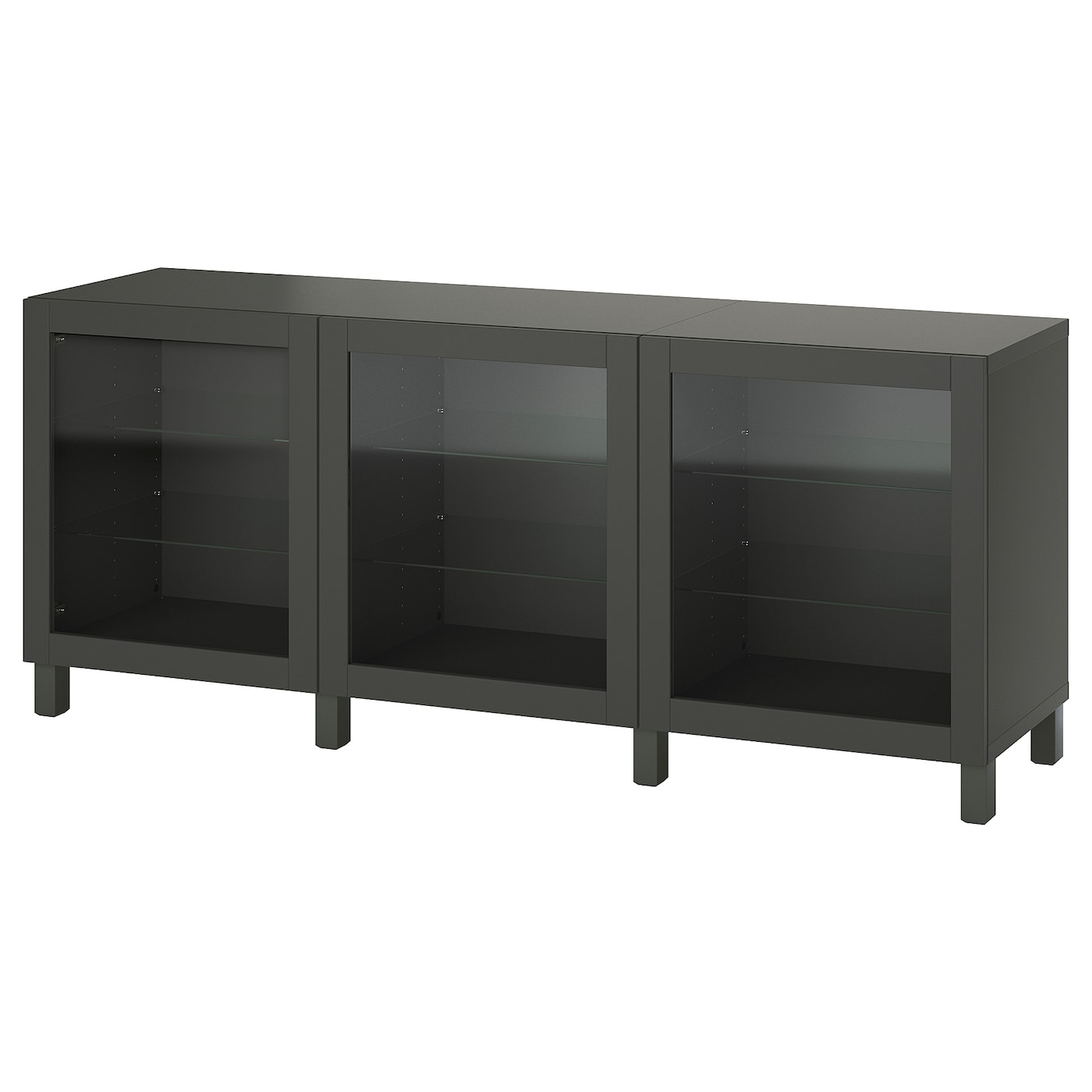 IKEA BESTÅ kombinacja z drzwiami, ciemnoszary/Sindvik/Stubbarp ciemnoszary, 180x42x74 cm