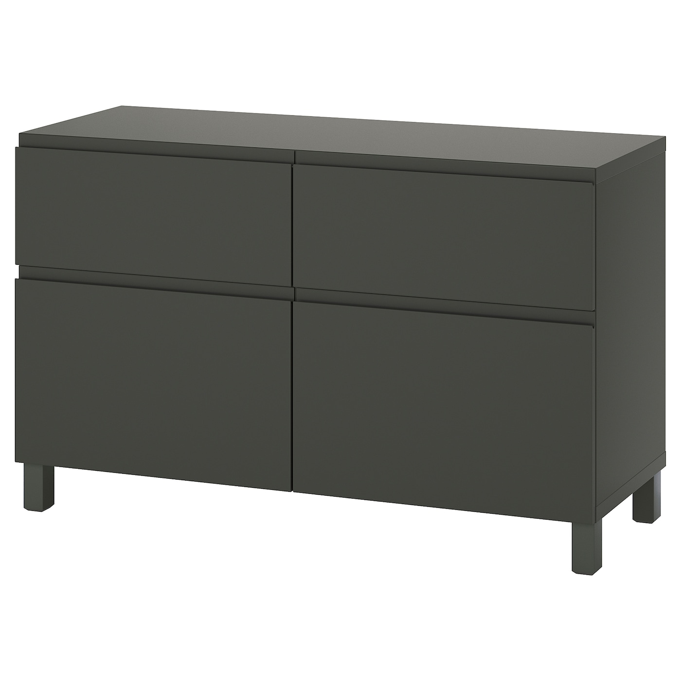 IKEA BESTÅ kombinacja regałowa z drzw/szuf, ciemnoszary/Västerviken/Stubbarp ciemnoszary, 120x42x74 cm