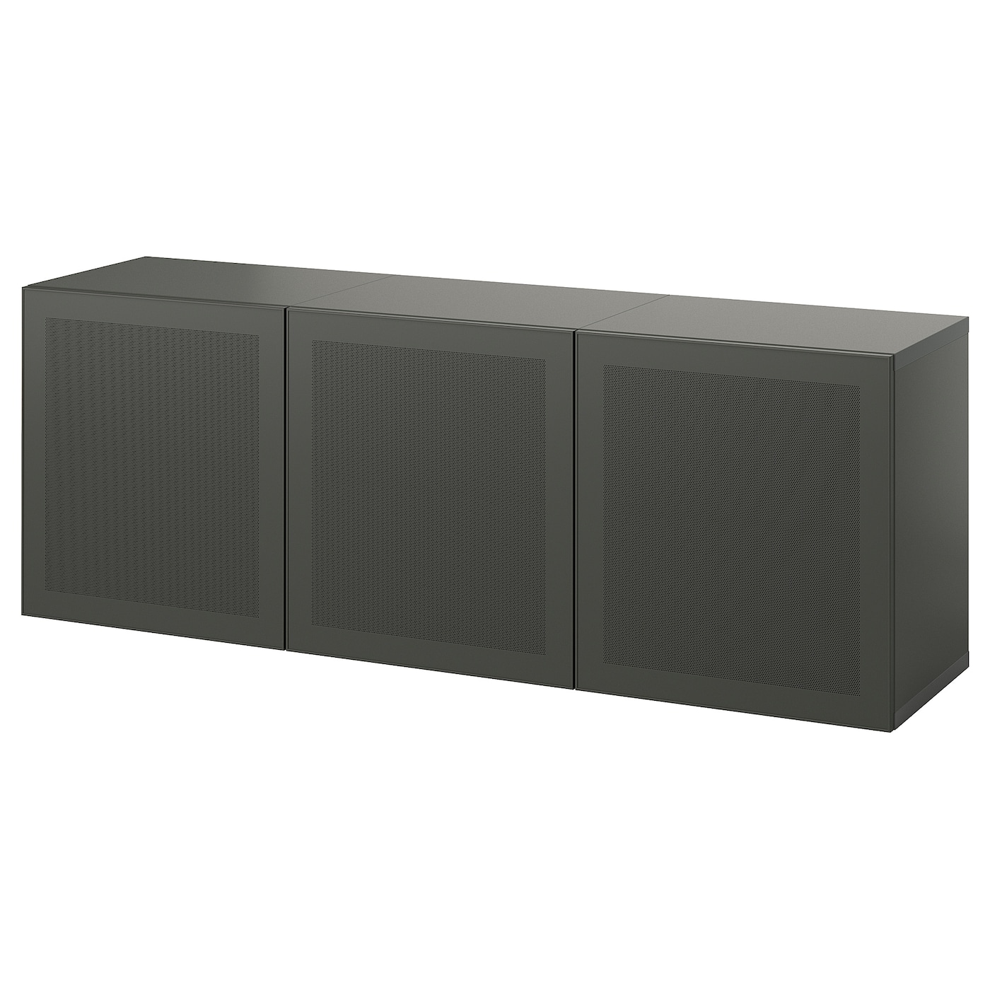 IKEA BESTÅ kombinacja szafek ściennych, ciemnoszary/Mörtviken ciemnoszary, 180x42x64 cm
