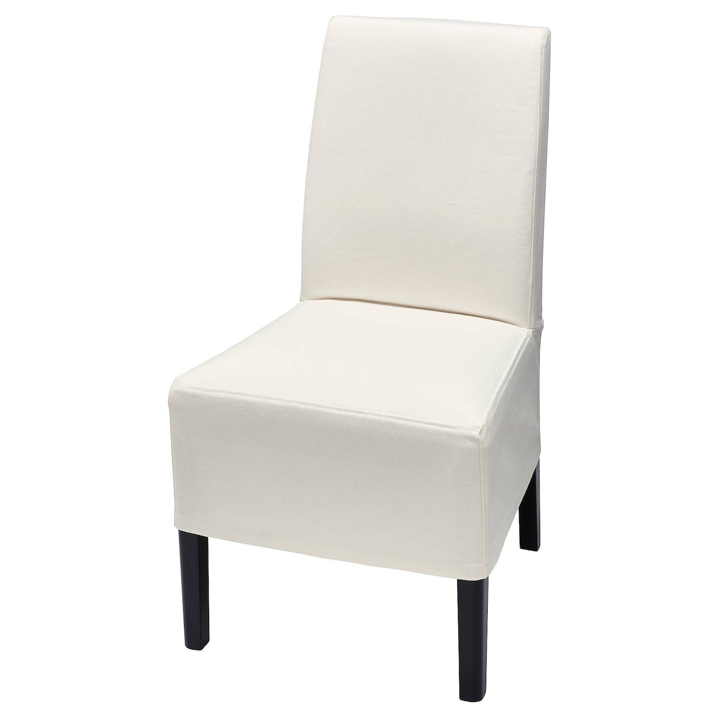 IKEA BERGMUND krzesło z pokryciem śr długości, czarny/Inseros biały, Przetestowano dla: 110 kg