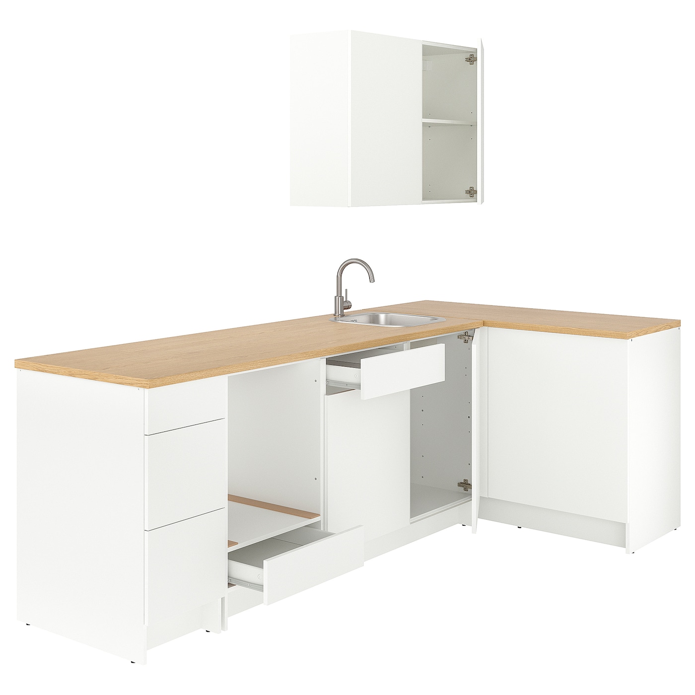 IKEA KNOXHULT kuchnia narożna, biały, 283x122x220 cm