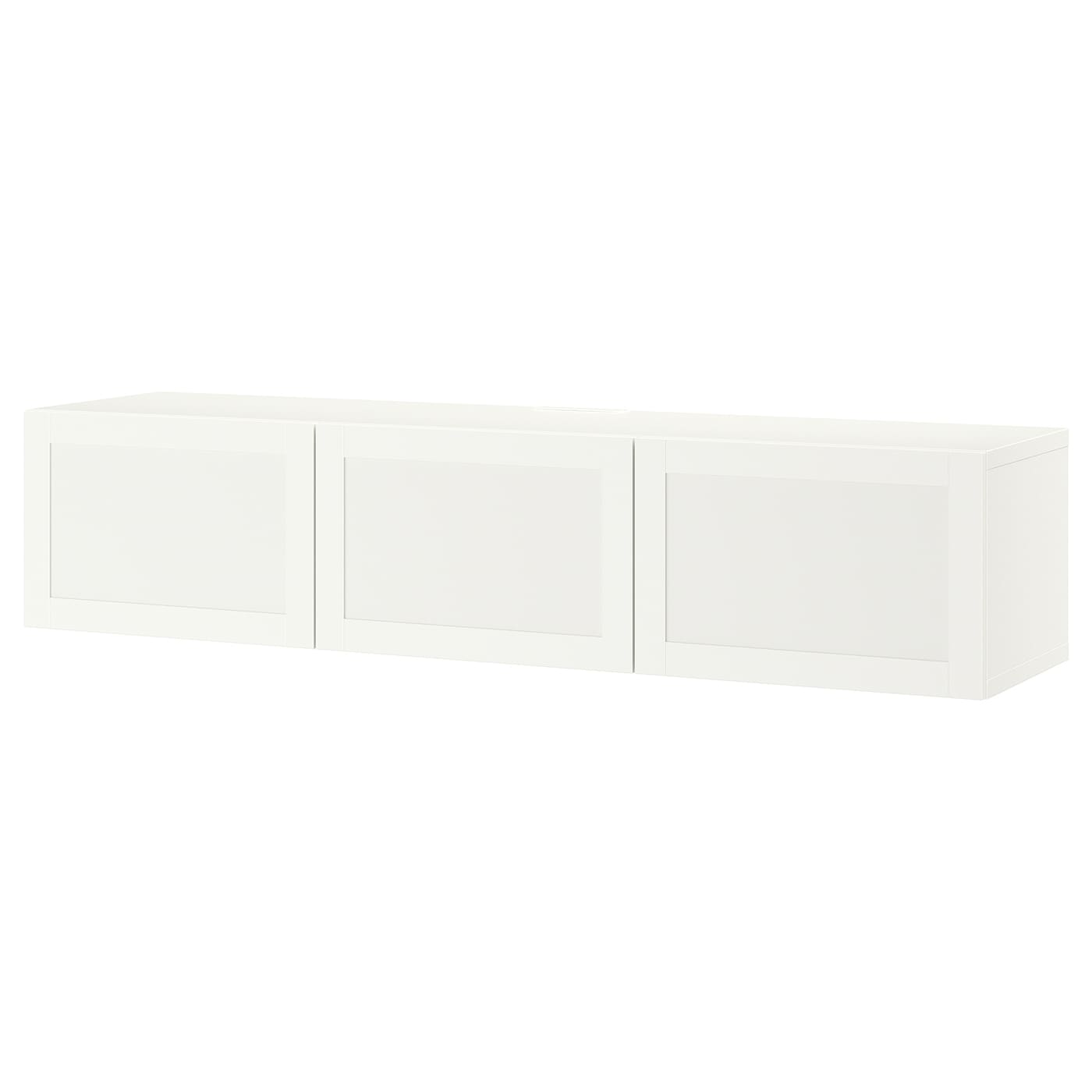 IKEA BESTÅ ława TV z drzwiami, biały/Hanviken biały, 180x42x38 cm