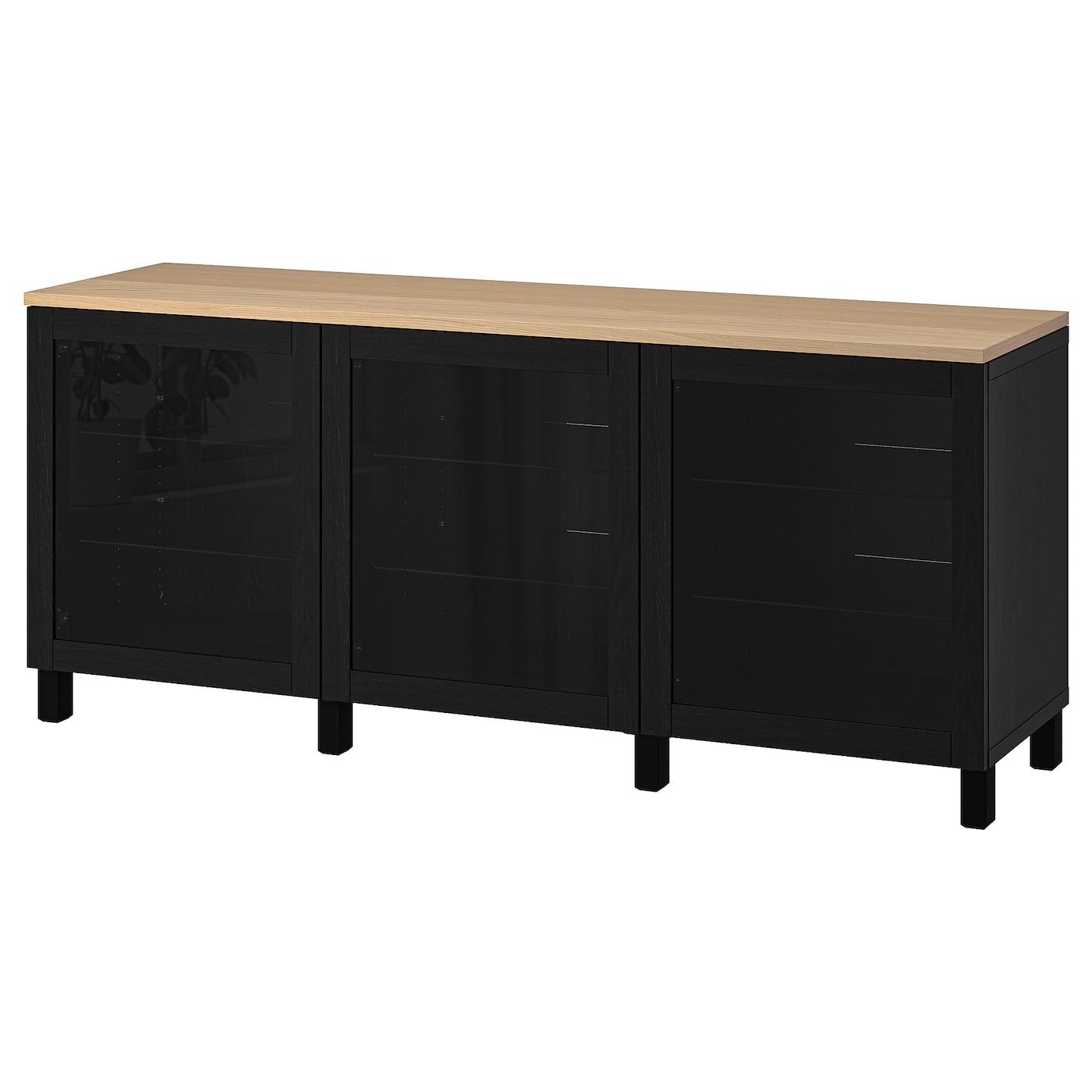 IKEA BESTÅ kombinacja z drzwiami, czarny/Sindvik/Stubbarp czarny, 180x42x76 cm