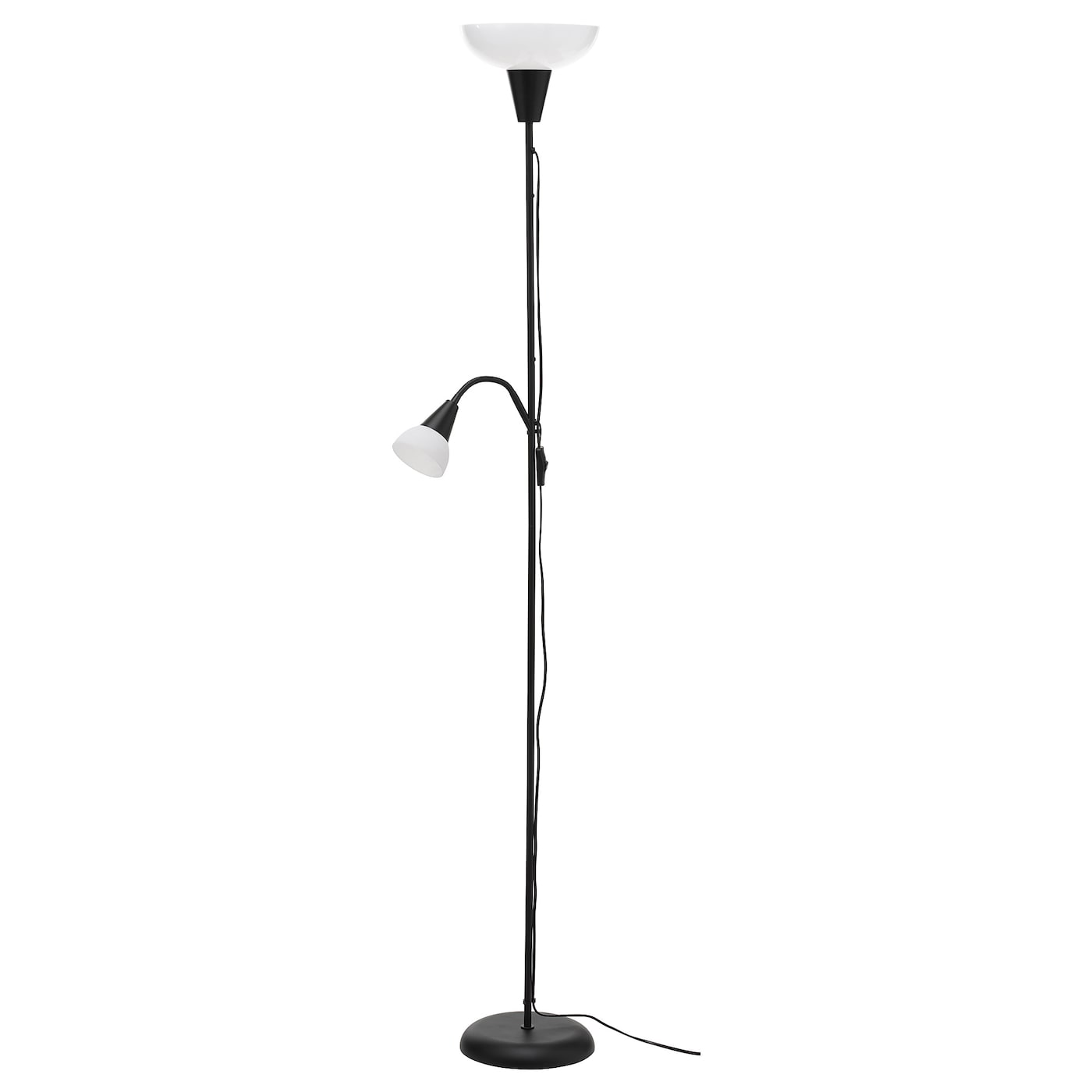 IKEA TÅGARP lampa podłogowa/do czytania, czarny/biały, Średnica podstawy: 21 cm