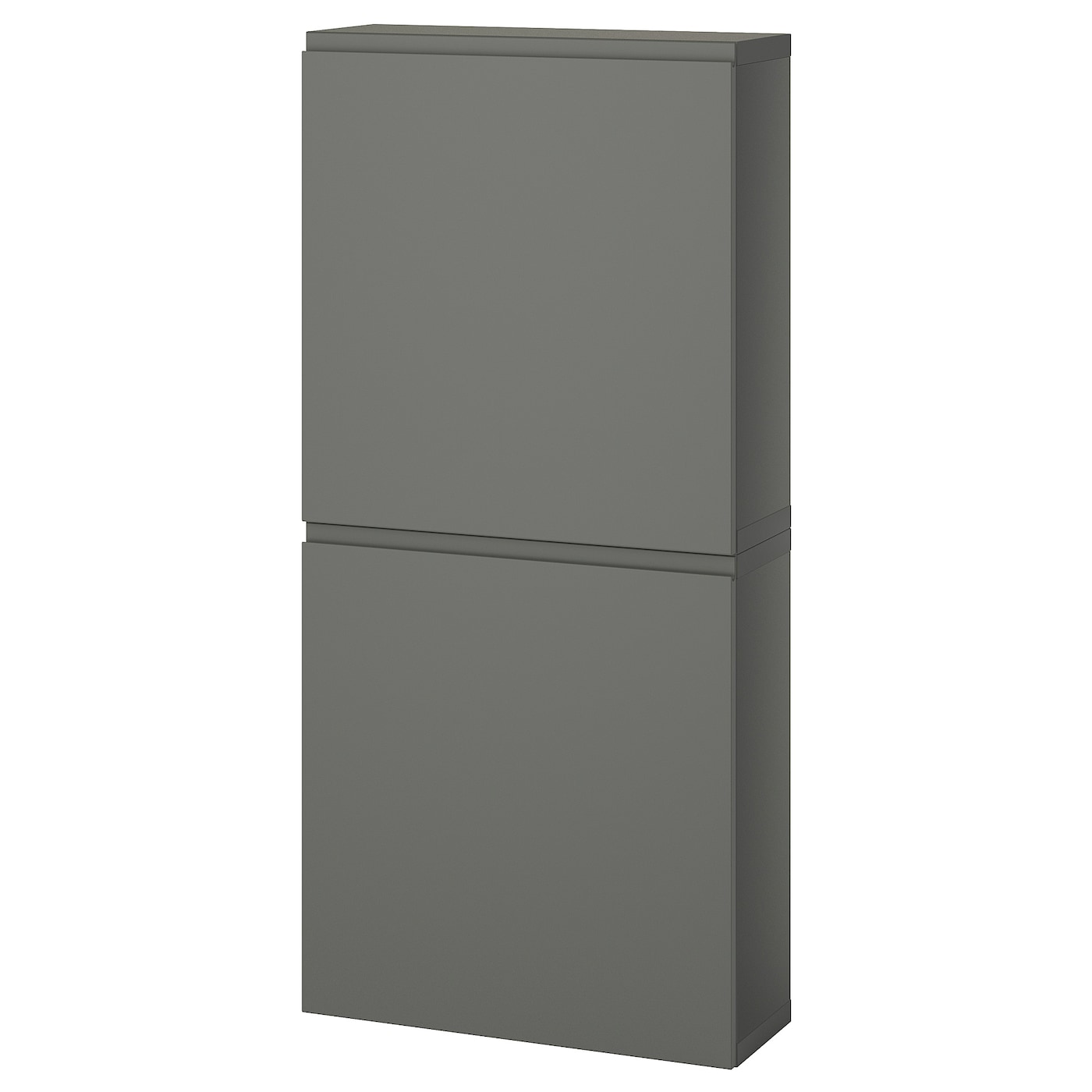 IKEA BESTÅ szafka śc/2 drzwi, ciemnoszary/Västerviken ciemnoszary, 60x22x128 cm