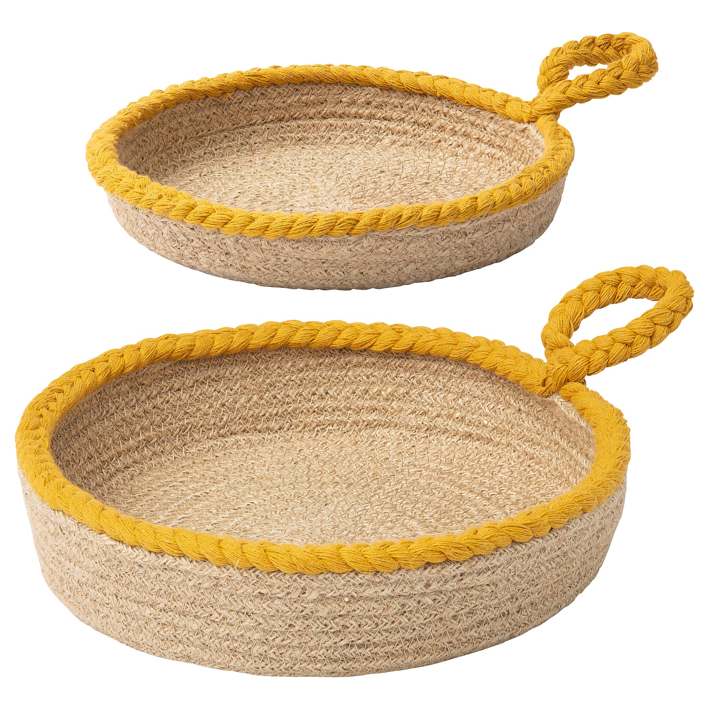 IKEA MÄVINN kosz, 2 szt, żółty juta, Średnica: 26 cm