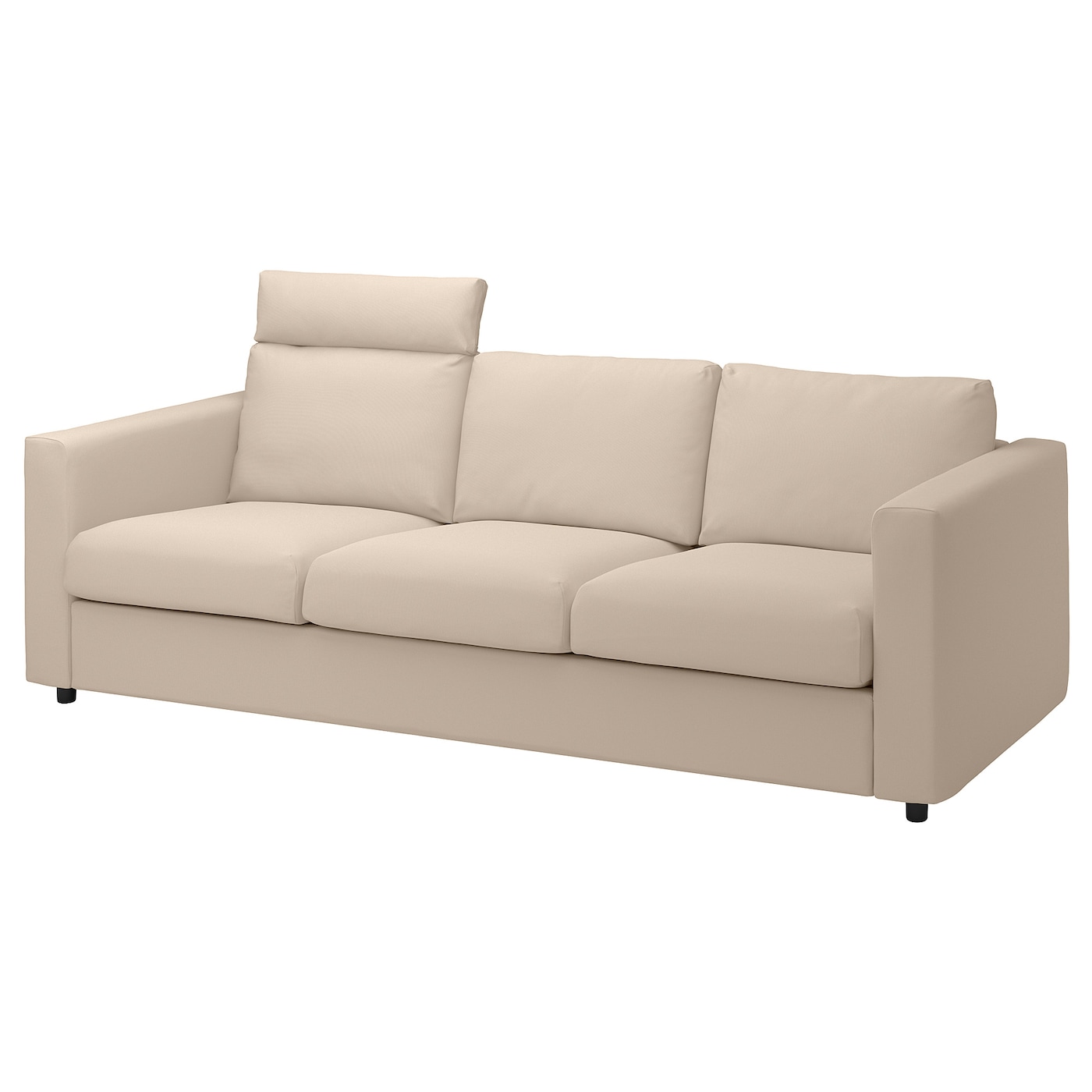 IKEA VIMLE sofa 3-osobowa, z zagłówkiem/Hallarp beżowy, Wysokość z zagłówkiem: 103 cm