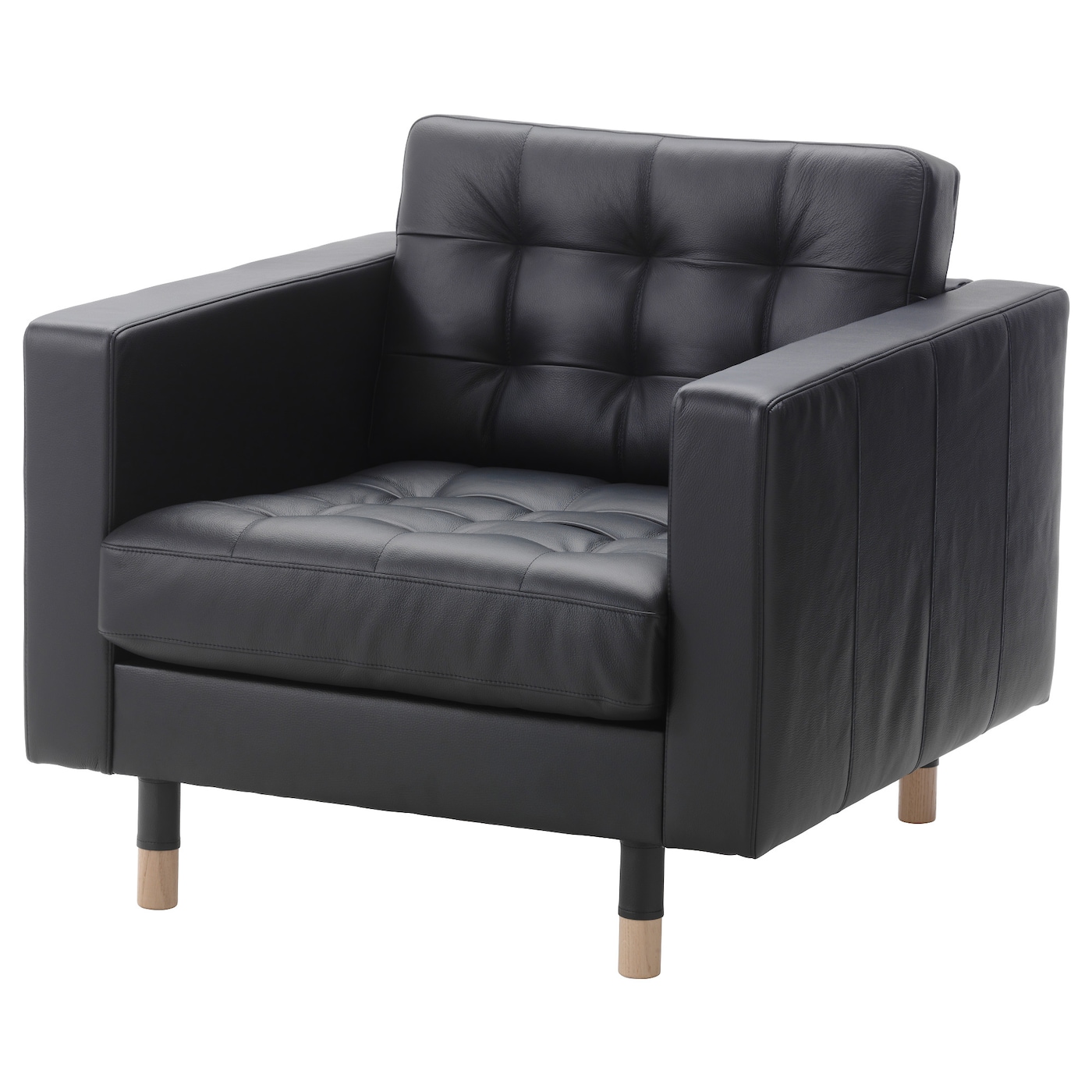 IKEA LANDSKRONA fotel, Grann/Bomstad czarny/drewno, Szerokość: 89 cm