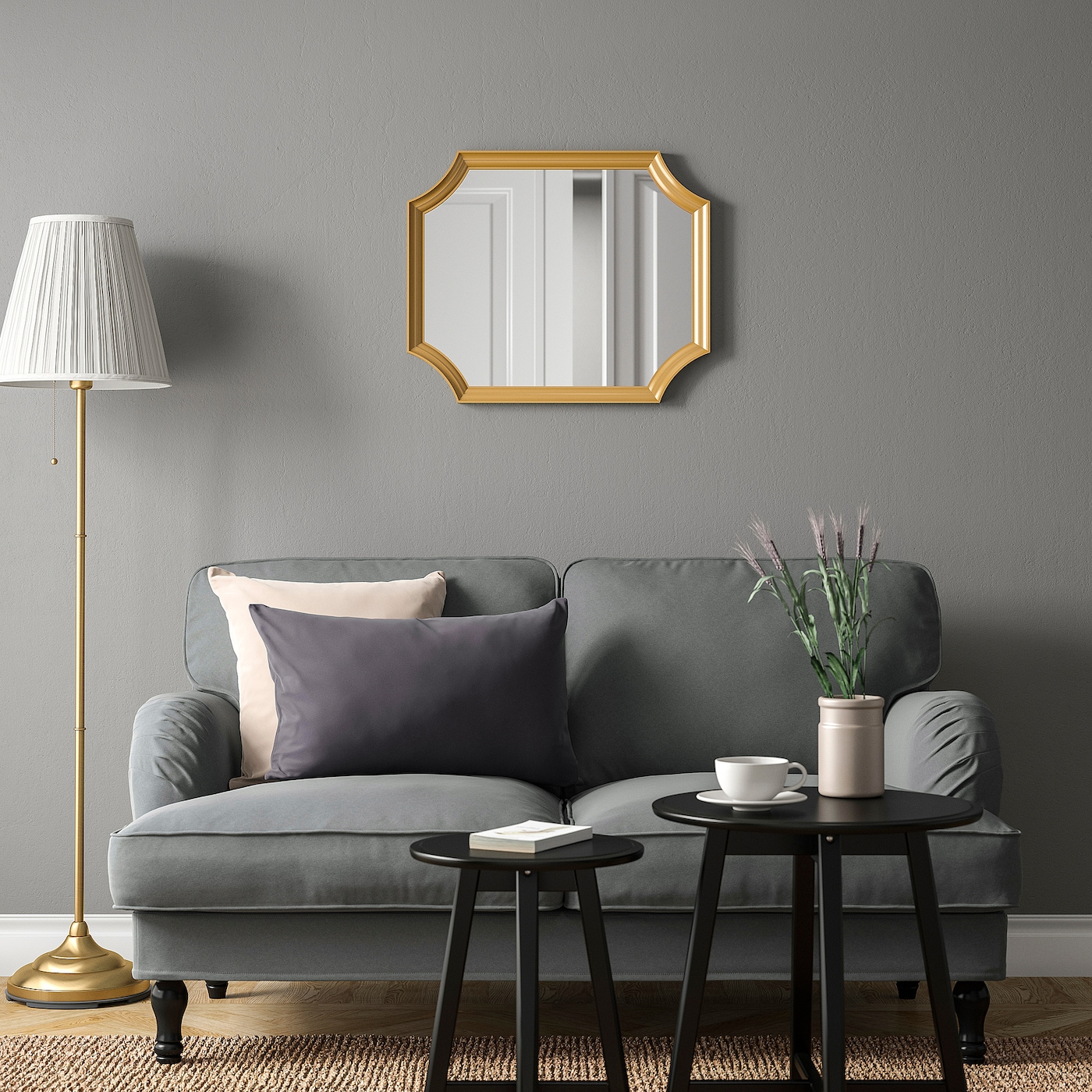 IKEA SVANSELE lustro, złoty kolor, 53x63 cm