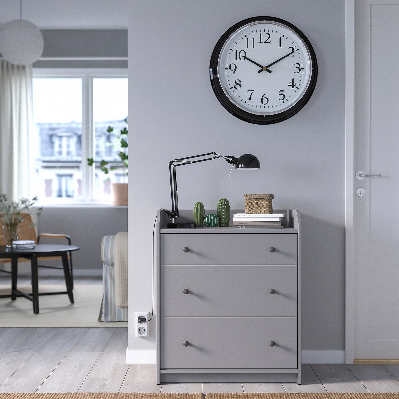 IKEA BRAVUR zegar ścienny, czarny, 59 cm