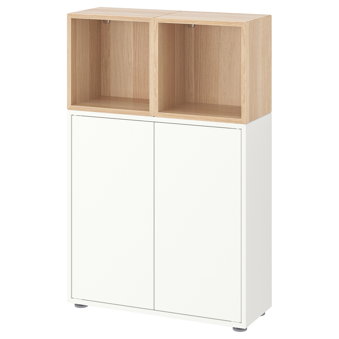 IKEA EKET kombinacja szafek ze stopkami, biały/imitacja dębu bejcowanego na biało, 70x35x107 cm
