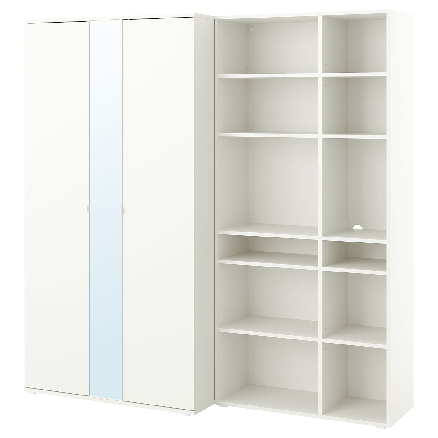 IKEA VIHALS kombinacja szafy, biały/lustro, 200x57x200 cm