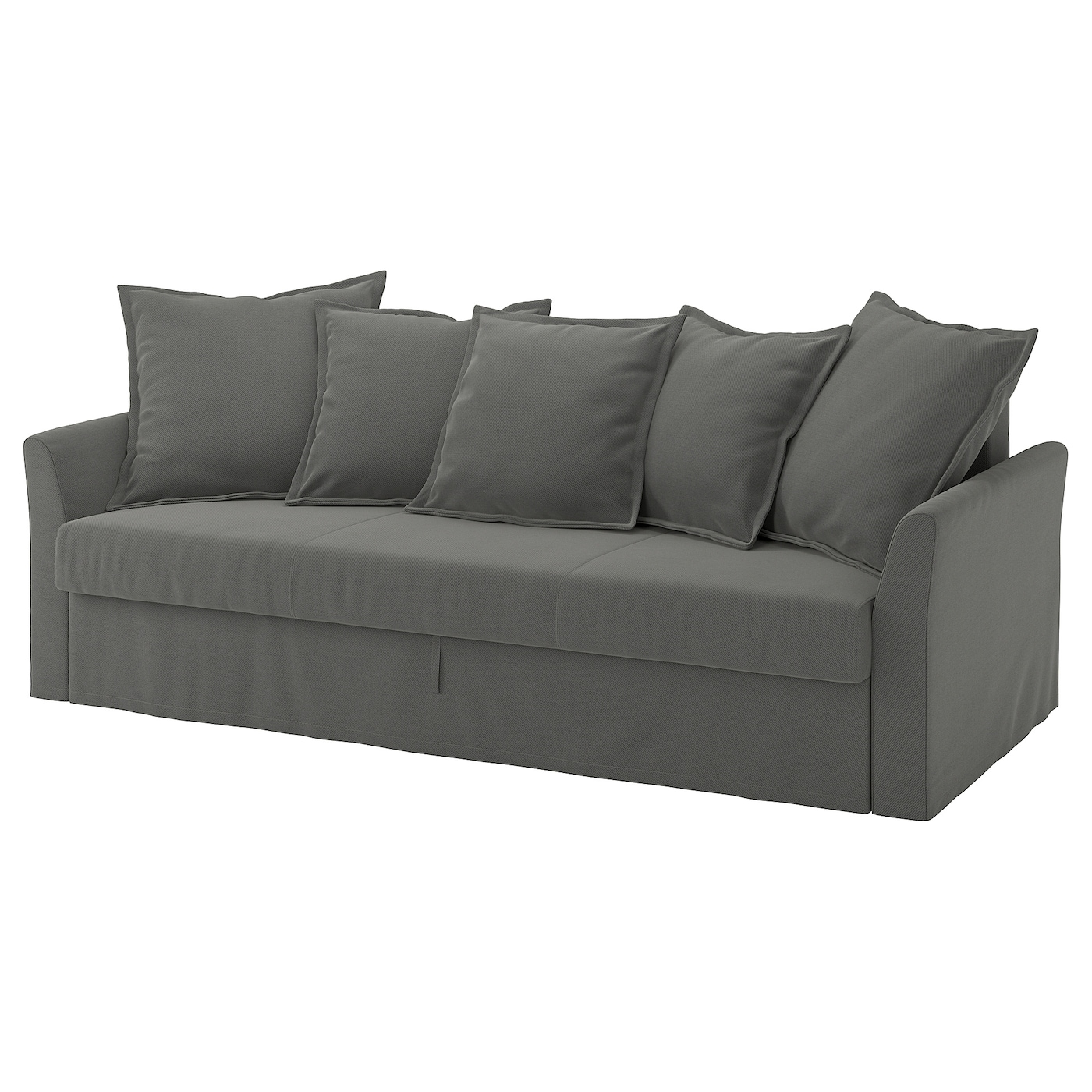 IKEA HOLMSUND sofa 3-osobowa, rozkładana, Borgunda ciemnoszary, Długość łóżka: 201 cm