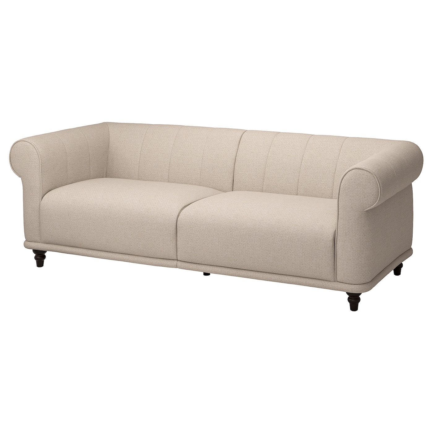IKEA VISKAFORS sofa 3-osobowa, Lejde jasnobeżowy/brązowy, Podłokietnik szerokość: 22 cm