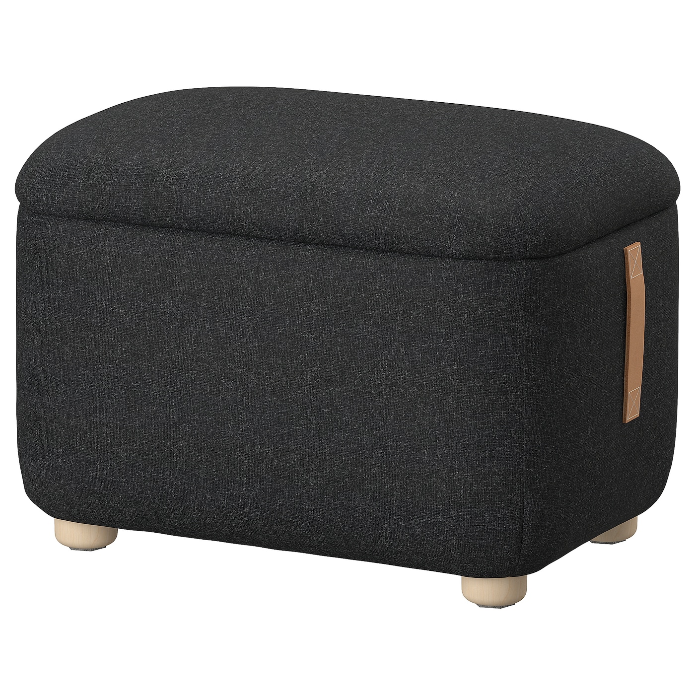 IKEA OSKARSHAMN podnóżek ze schowkiem, Gunnared czarnoszary, Wysokość pod meblem: 3 cm