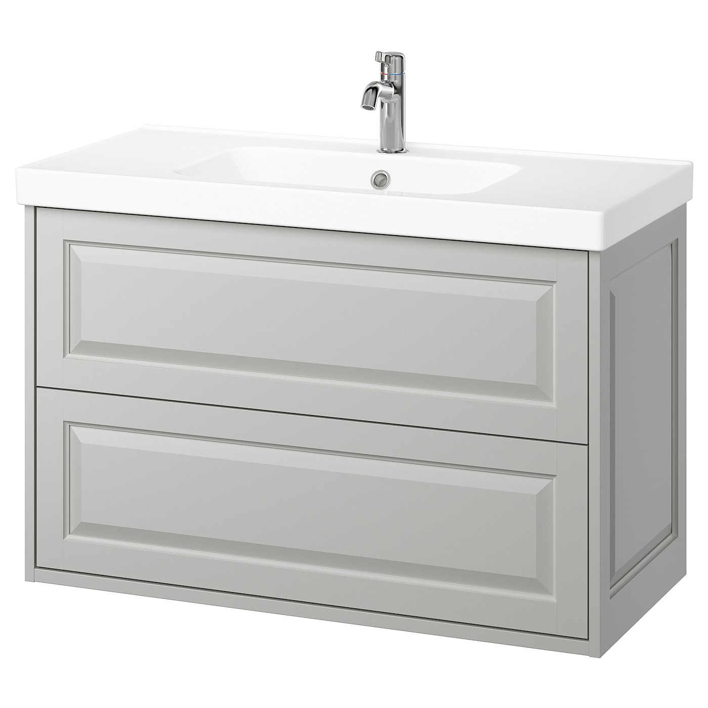 IKEA TÄNNFORSEN / ORRSJÖN szaf umyw z szufladami/umyw/bateria, jasnoszary, 102x49x69 cm