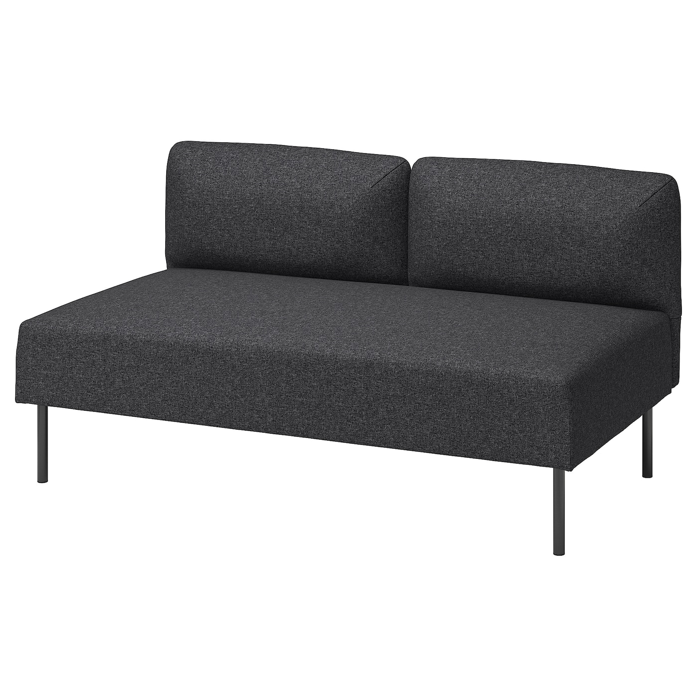 IKEA LILLEHEM moduł 2-osobowy, Gunnared/ciemnoszary metal, Głębokość: 76 cm