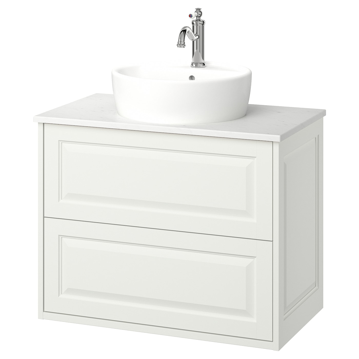 IKEA TÄNNFORSEN / TÖRNVIKEN szaf umyw z szufladami/umyw/bateria, biały, 82x49x79 cm