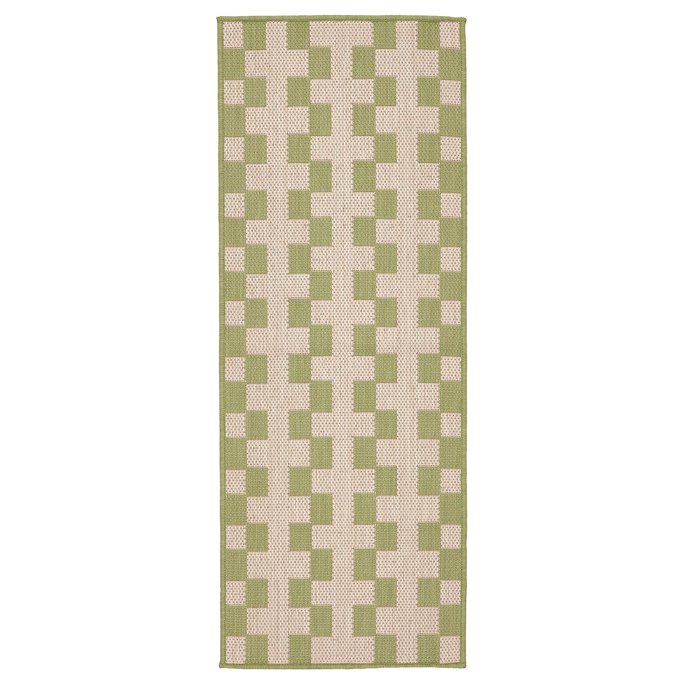 IKEA GÅNGSTIG mata kuchenna, tkany na płasko zielony/kremowy, 80x200 cm