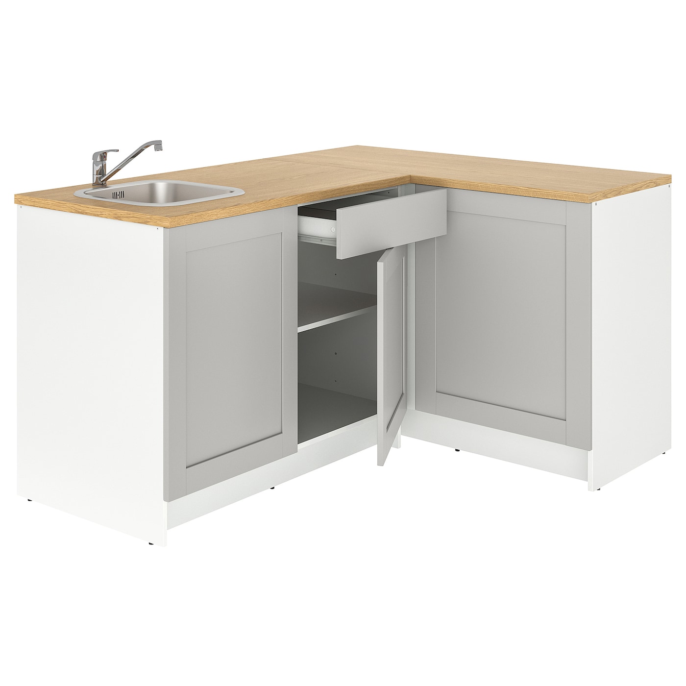 IKEA KNOXHULT kuchnia narożna, szary, 183x122x91 cm