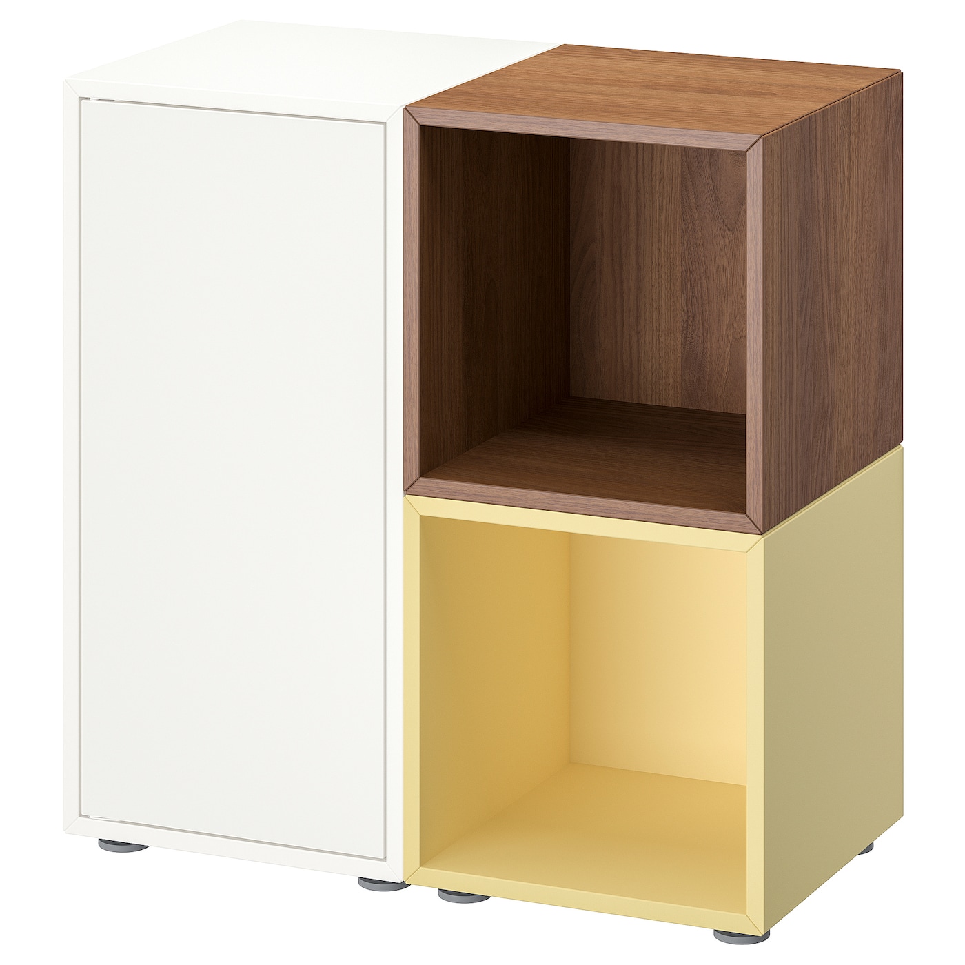 IKEA EKET kombinacja szafek ze stopkami, biały/orzech bladożółty, 70x35x72 cm