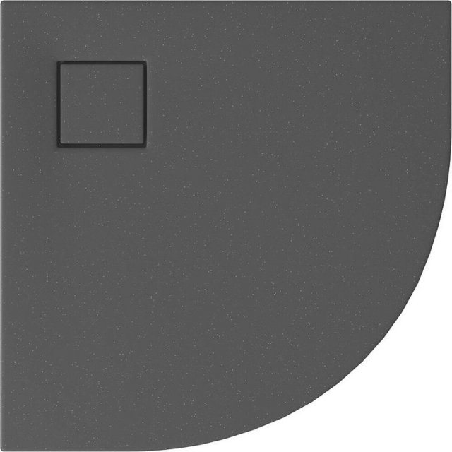 CERSANIT Brodzik półokrągły SET B452 TAKO SLIM 80x4 szary mat + syfon