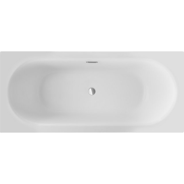 BESCO Wanna prostokątna VITAE SLIM+ 180x80 cm syfon z przelewem chrom