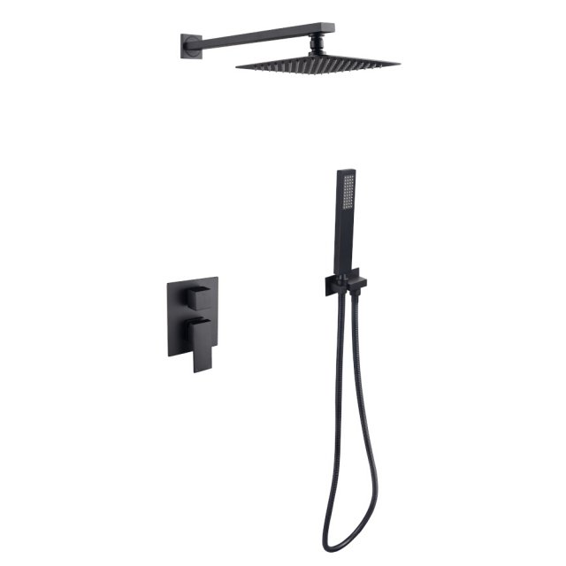 BESCO Zestaw prysznicowy MODERN / VARIUM II czarny mat podtynkowy BP-
