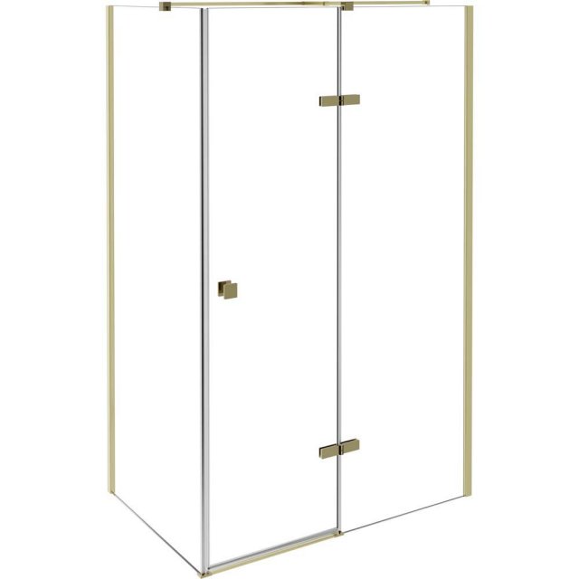 BESCO Kabina prysznicowa prostokątna PIXA GOLD lewa 100x80x195 złota