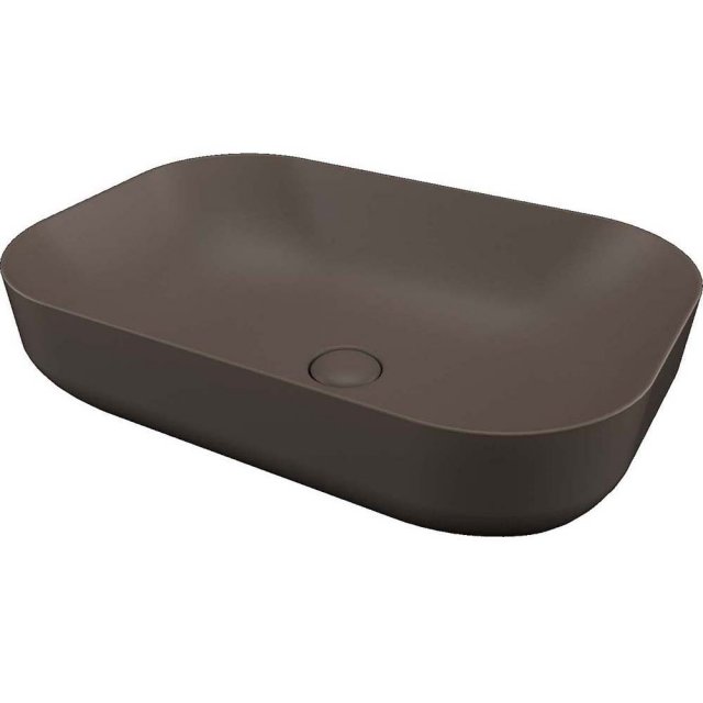 SDR CERAMICHE Umywalka nablatowa POOL 2 CAFFE 62x42 z korkiem CF.K2