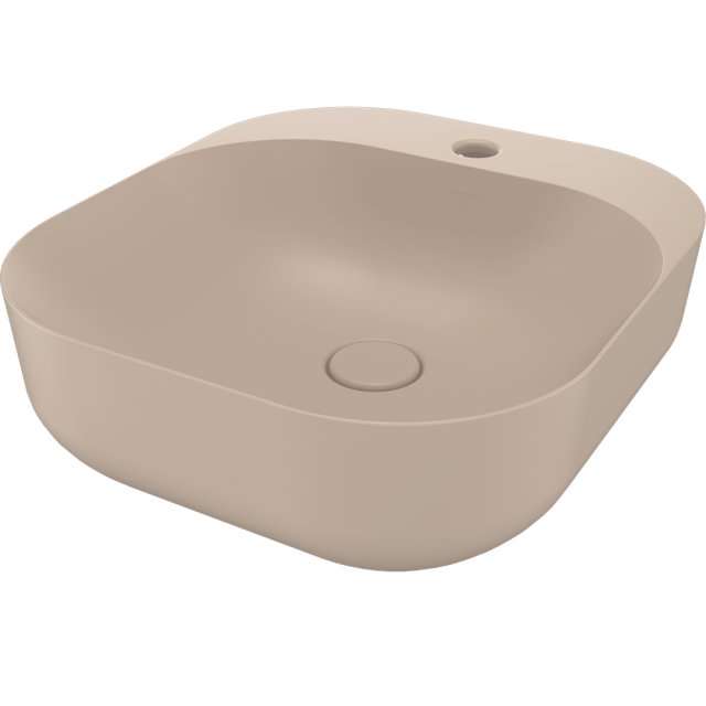 SDR CERAMICHE Umywalka nablatowa POOL 3 BEIGE 47x42 z korkiem B.K3