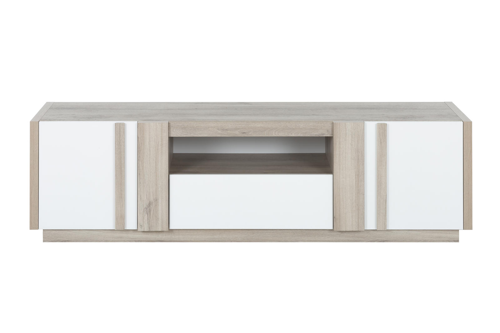 Stolik pod telewizor w skandynawskim designie Aston oak, white
