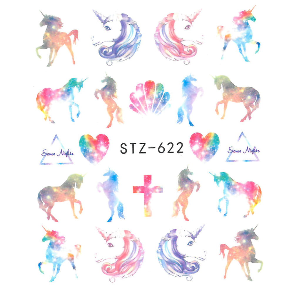 Naklejki wodne do paznokci unicorn STZ-622