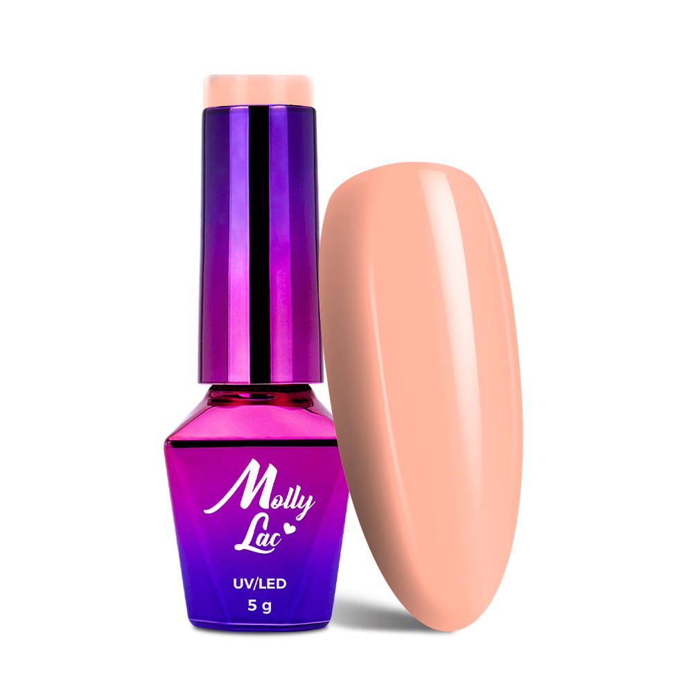 Lakier hybrydowy MollyLac Skin & Make Up Soft Peach 5 g Nr 300