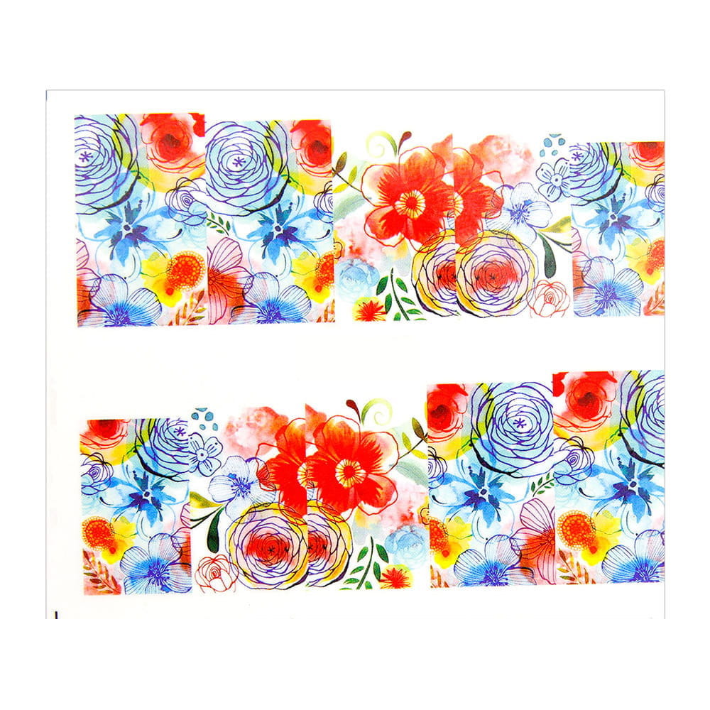 Naklejki wodne do paznokci arkusz 6,5 x 5,5 cm na 10 palców bn Nr 020